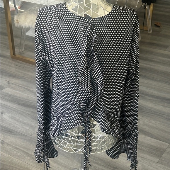 Robert Rodriguez Black and White Star Pattern Open Back Top - Picture 7 of 11